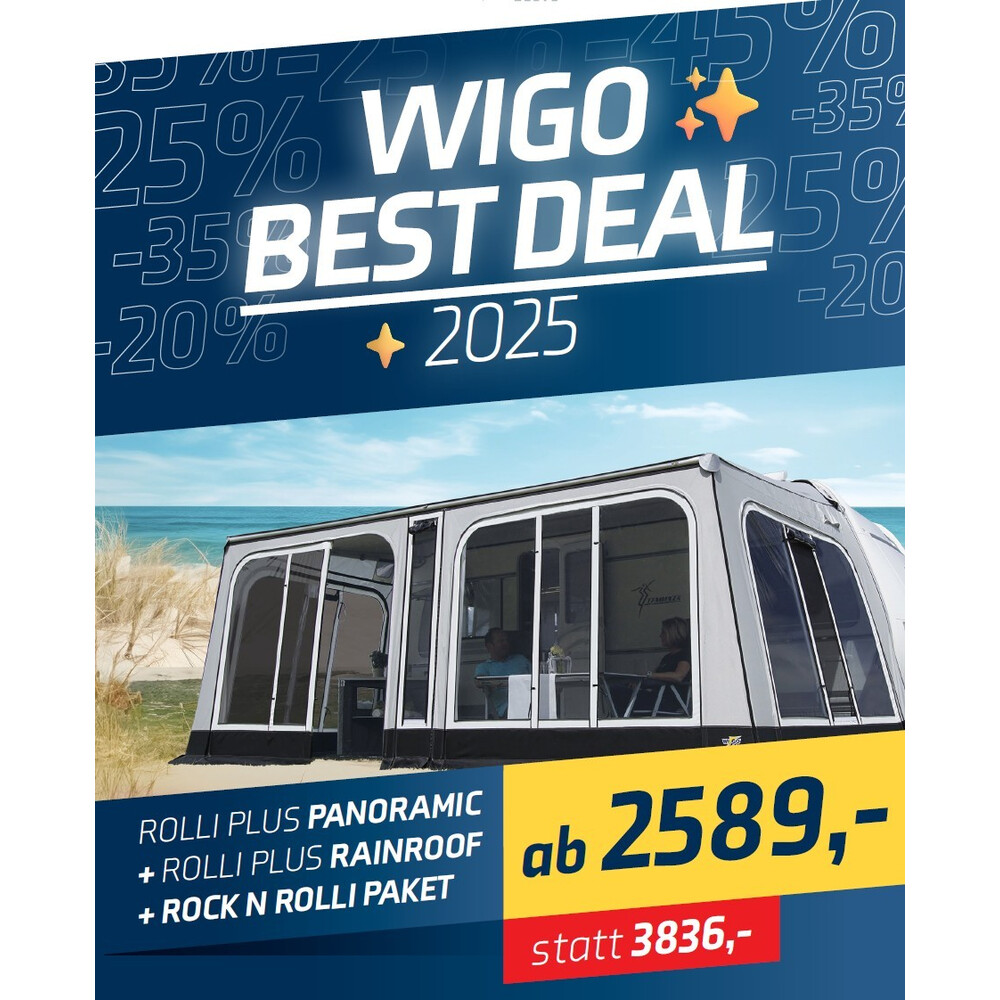 Prix imbattables de cara-TECH-24 : BEST DEAL WIGO - Tente Rolli Plus Panoramic 3,00 m taille 10 de WIGO-Zelte