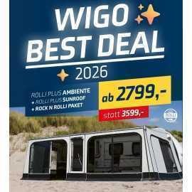 Prix imbattables de cara-TECH-24 : BEST DEAL WIGO - Tente Rolli Plus AMBIENTE 2,50 m taille 12b WIGO-Zelte